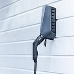 ease one ev charger installed on a white pic panel